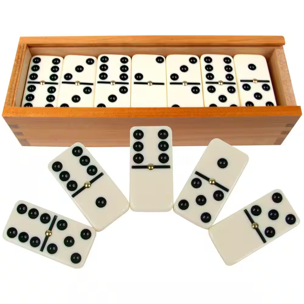 28-Piece Double-Six Dominoes Set with Case